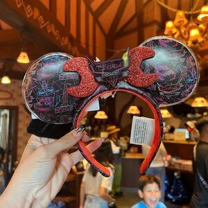 Disney Cars Land Minnie Ears Headband - Black and Red